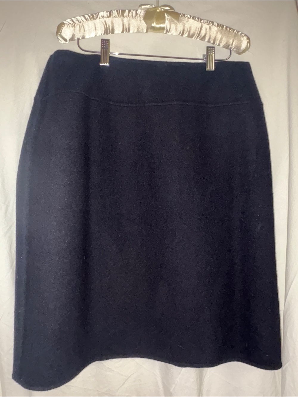 Rene Lezard Black Wool-Cashmere Blend Skirt